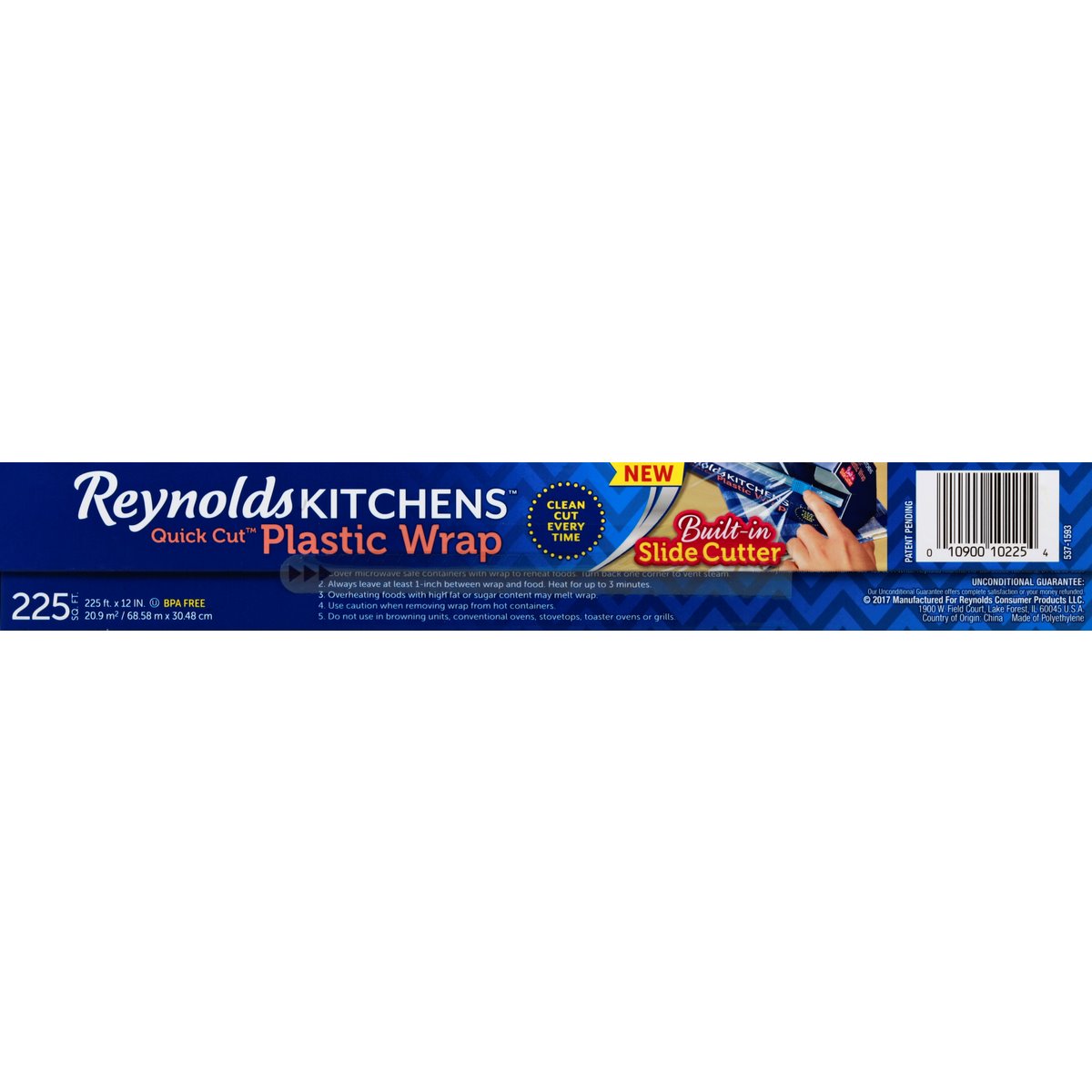 225 Sq Ft roll Reynolds Kitchens Quick Cut Plastic Wrap 