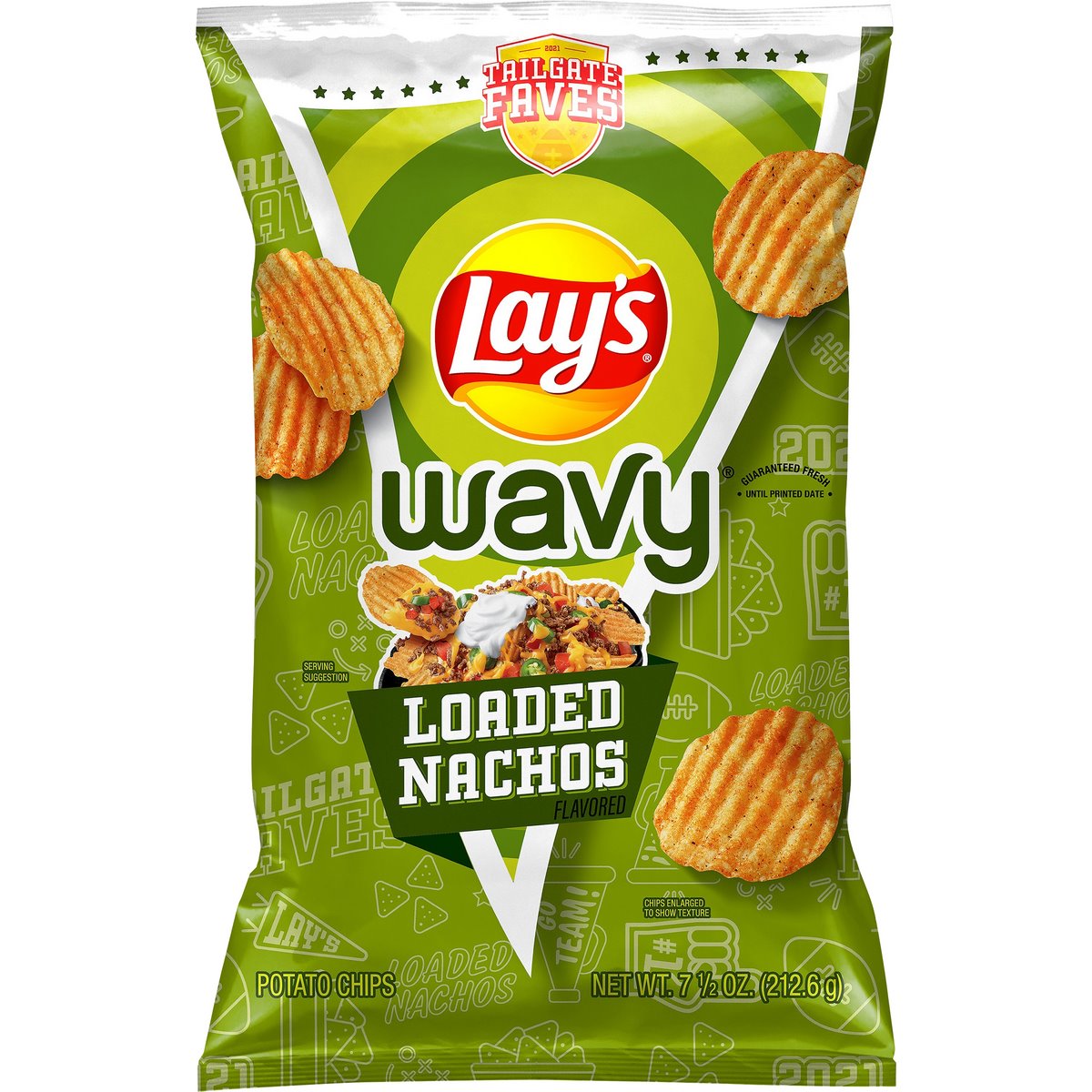 Order Acme Lays Wavy Loaded Nachos Flavored Potato Chips